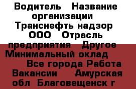 Водитель › Название организации ­ Транснефть надзор, ООО › Отрасль предприятия ­ Другое › Минимальный оклад ­ 25 000 - Все города Работа » Вакансии   . Амурская обл.,Благовещенск г.